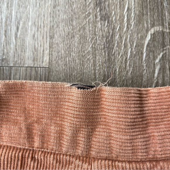 Vintage 70s 80s XS S 24 25 Tan Corduroy Wide Leg Belted Bell Bottoms Pleated - Picture 13 of 16